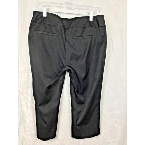 Women's Sz 8P Black Crop Lightweight Stretch Front Pocket by Valerie Stevens - Picture 5 of 7